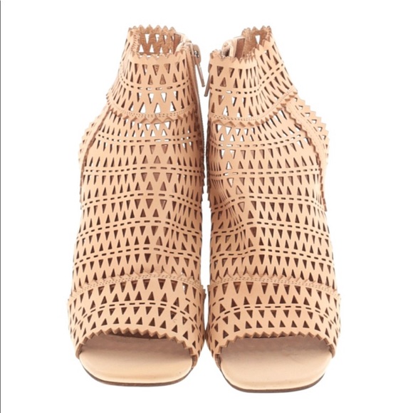 Jeffrey Campbell Laser Cutout Ankle Wedge Heels - Picture 2 of 2